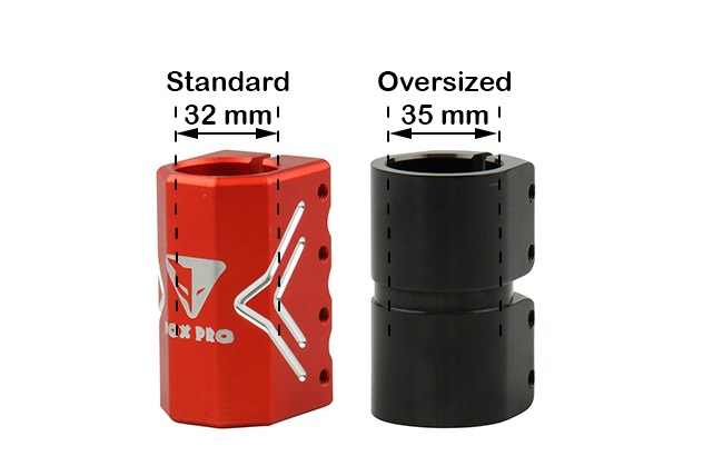 Clemă oversized vs standard