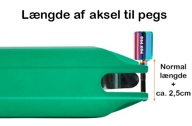 Lungimea axului pentru pegs pe spate