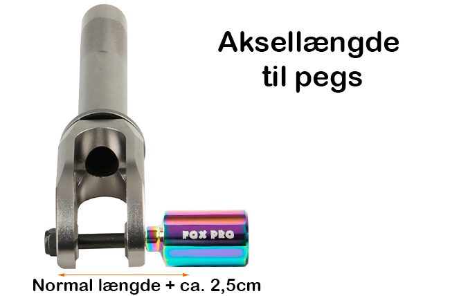 Lungimea axului pentru pegs pe furcă