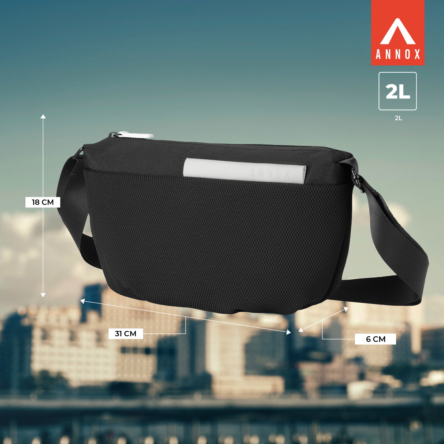 Geanta Sling Annox On-The-Go – Geantă rezistentă la apă pentru skateboard și trotinetă