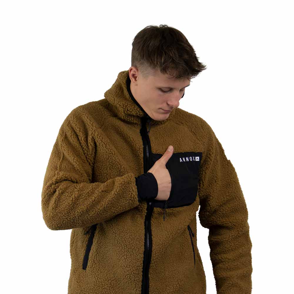 Jachetă cu glugă Annox Summit din fleece Sherpa