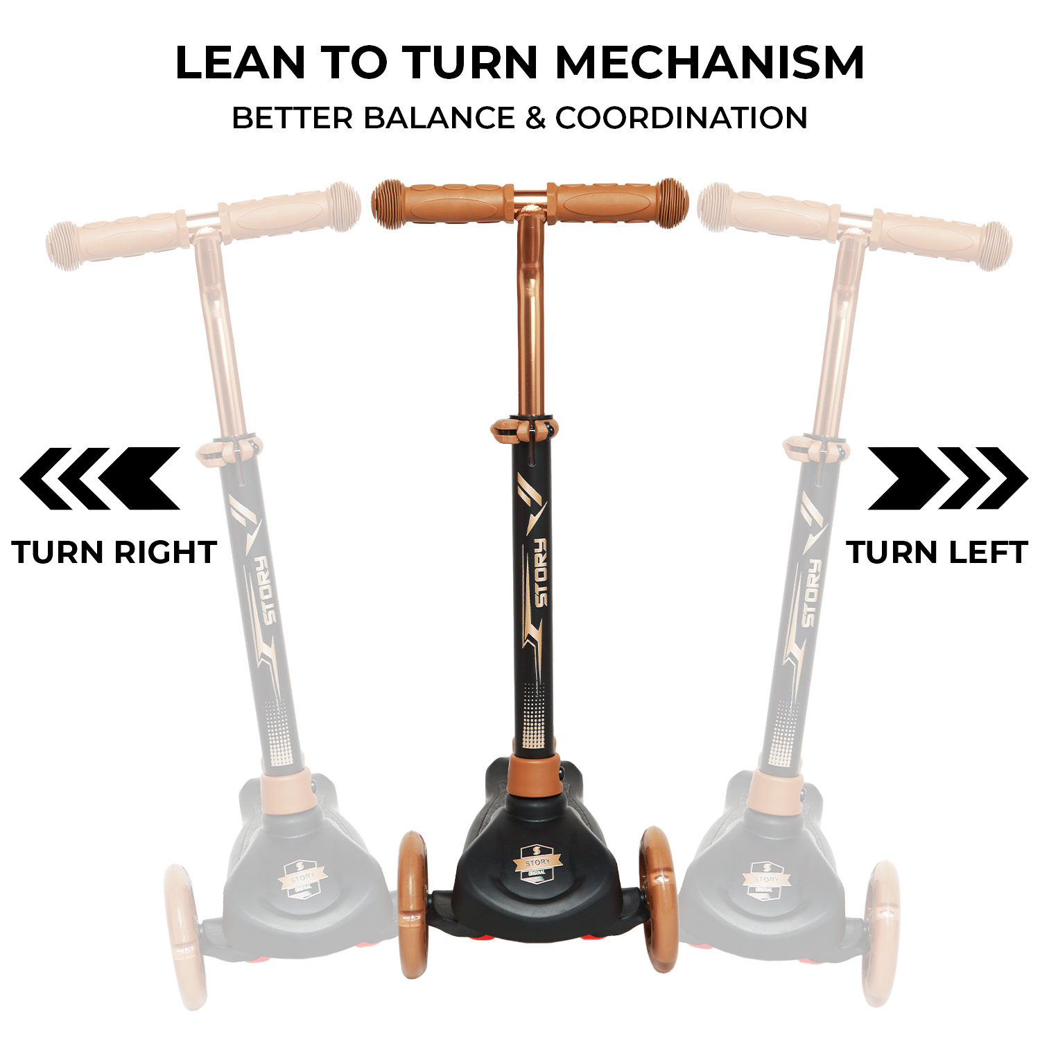 Story Mini LED 3 Roți Trotinetă
