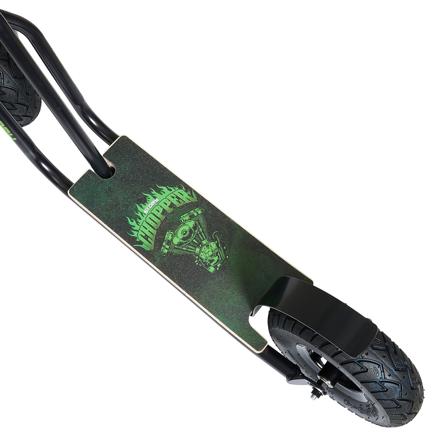 Scooter Urban Chopper cu Roți de Pneuri Plate