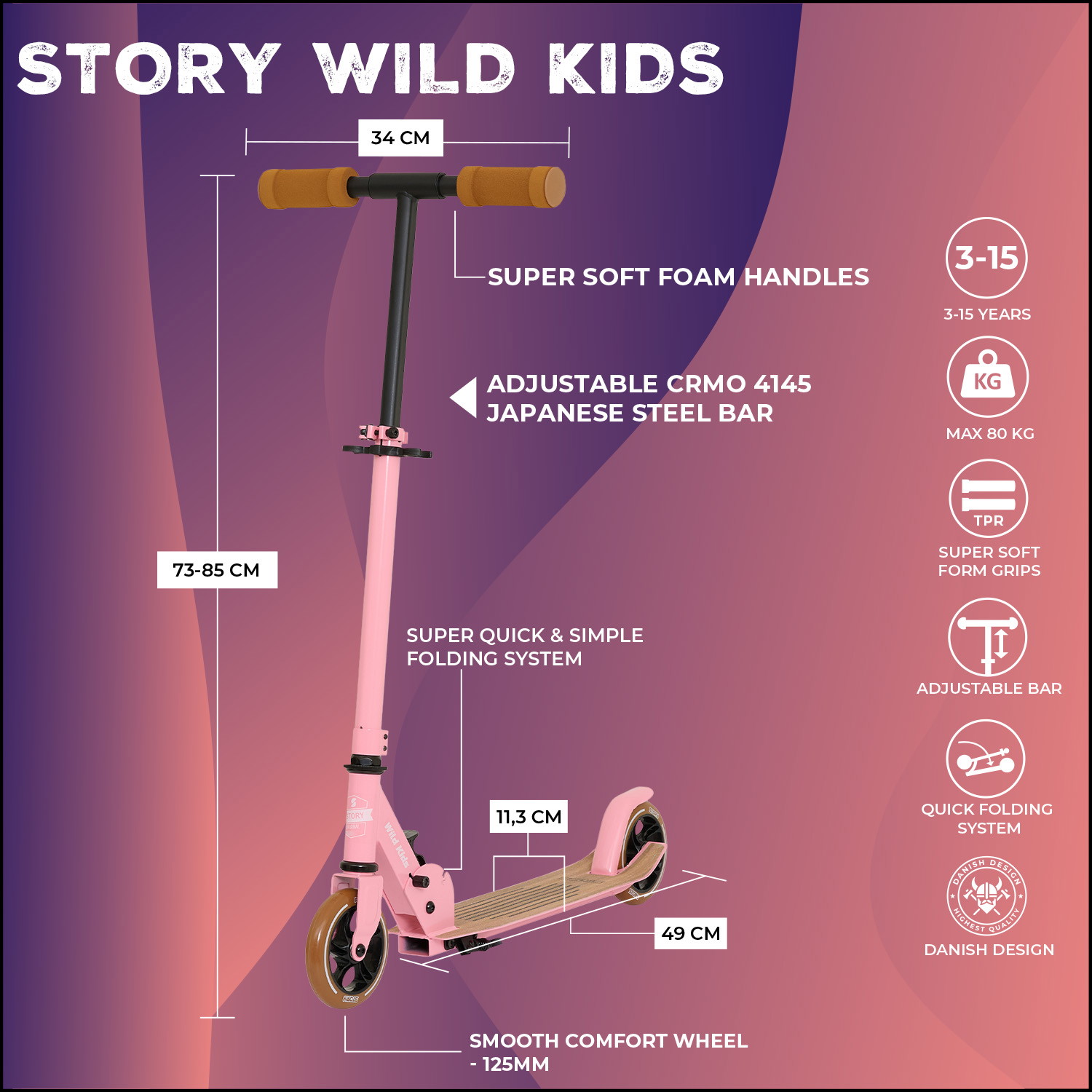 Story Wild Kids Trottinetă Pliabilă