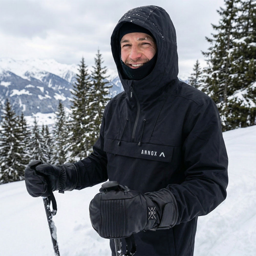 Annox Peak Leather Ski Manusi