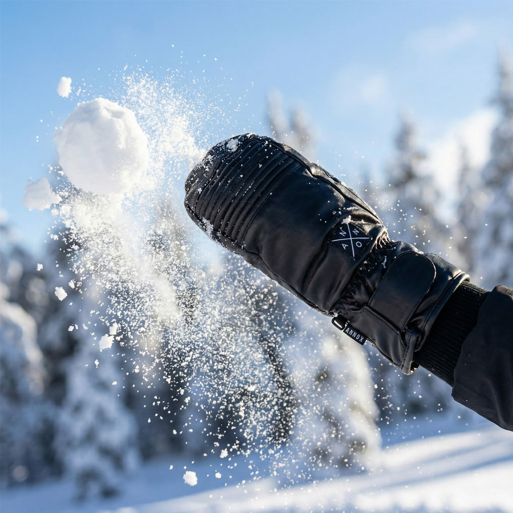 Annox Peak Leather Ski Manusi