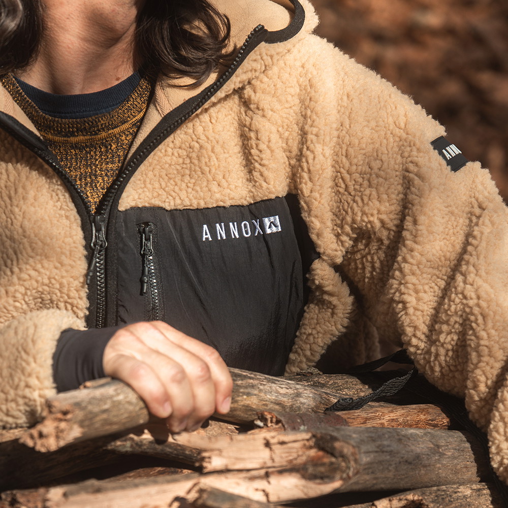 Jachetă cu glugă Annox Summit din fleece Sherpa