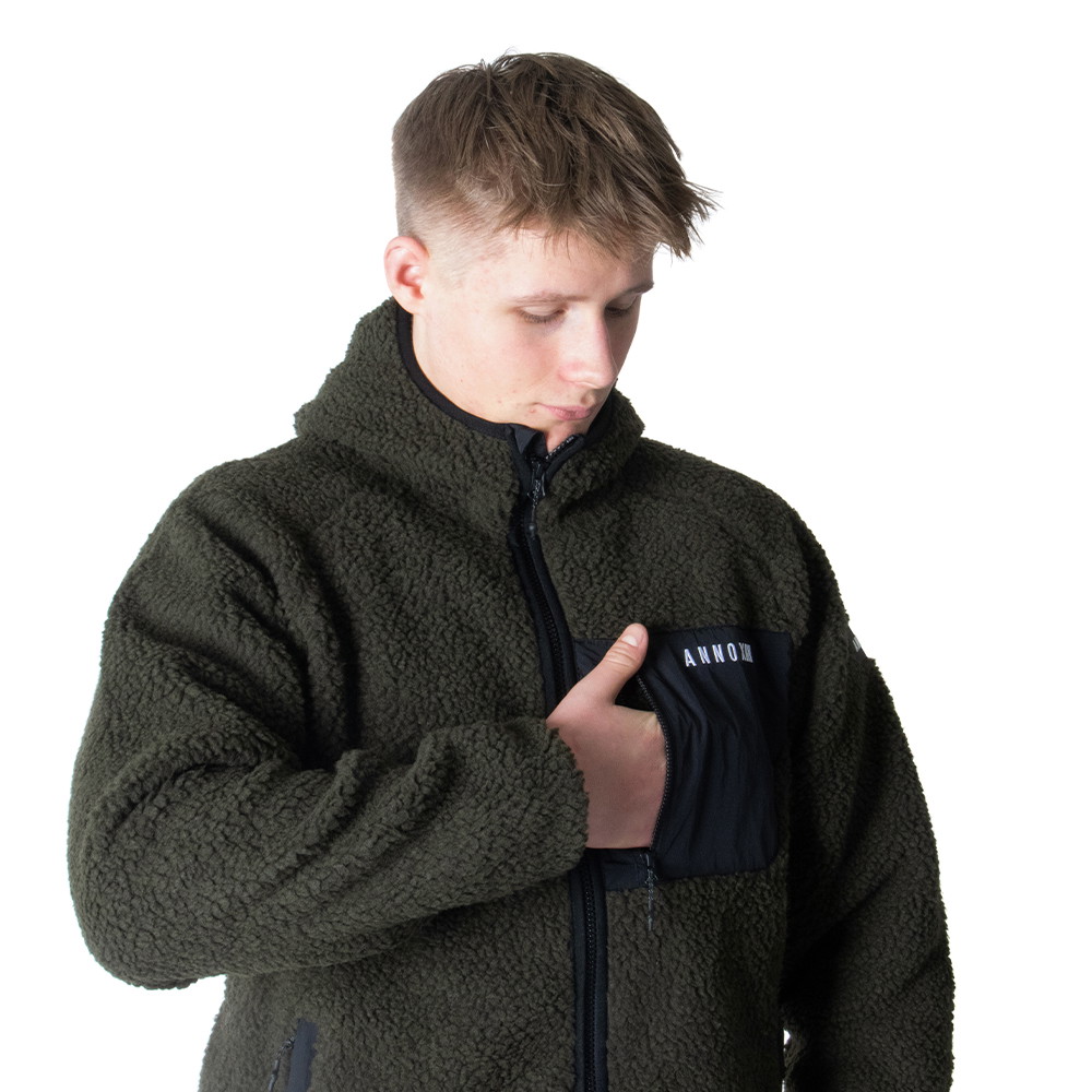 Jachetă cu glugă Annox Summit din fleece Sherpa