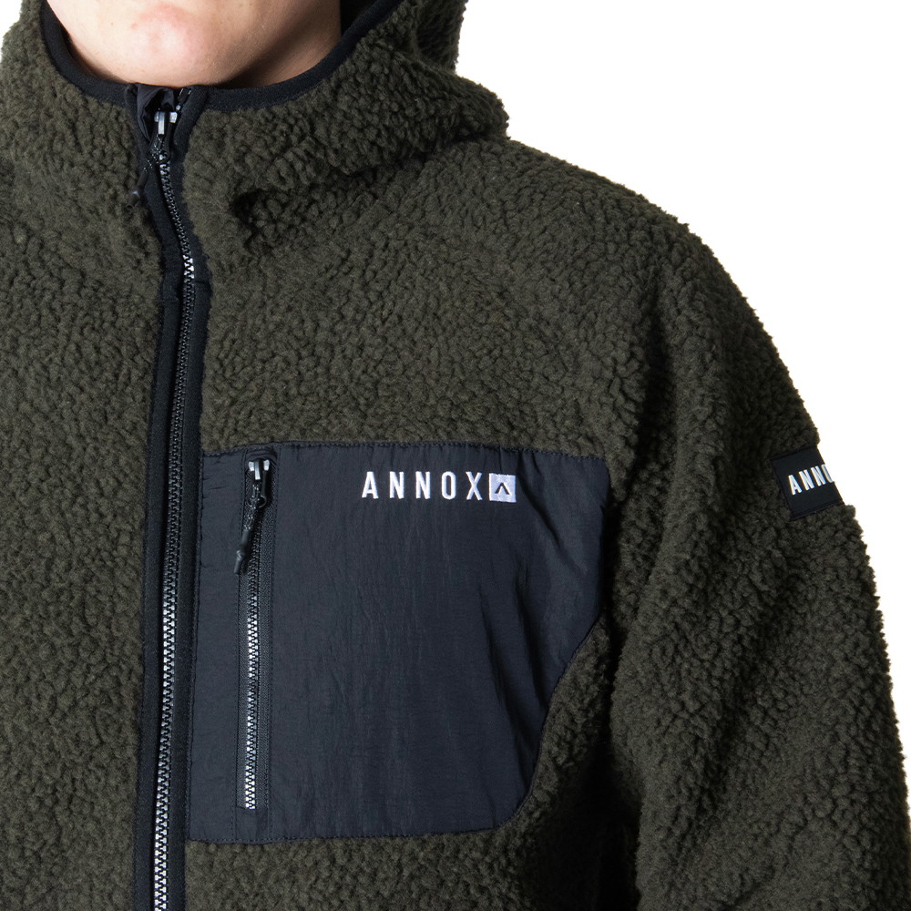 Jachetă cu glugă Annox Summit din fleece Sherpa