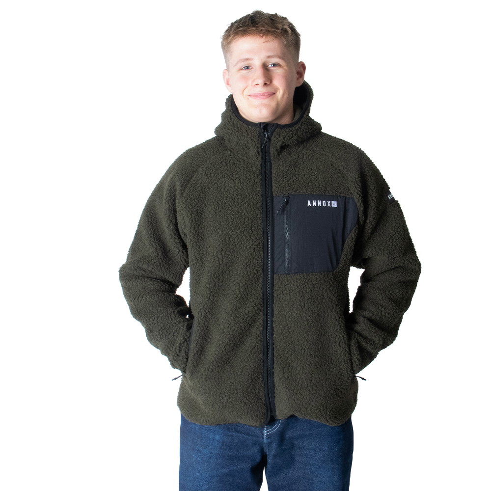 Jachetă cu glugă Annox Summit din fleece Sherpa