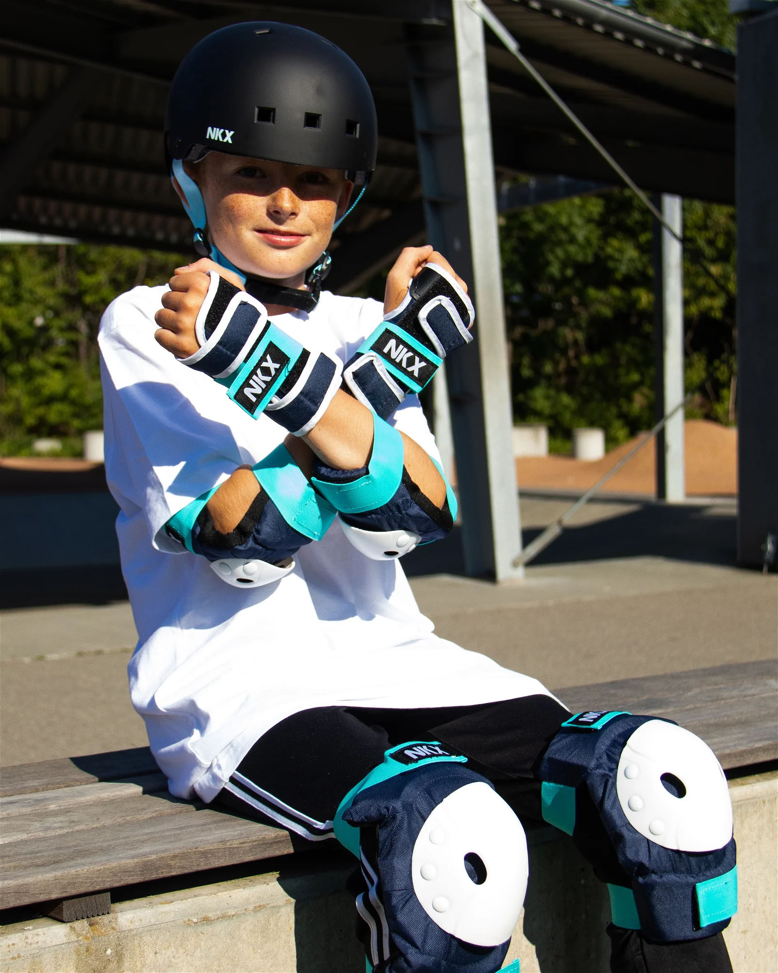 NKX Kids 3-Pack Pro Protective Gear - Genunchiere, Coturi și Protecții pentru Încheieturi