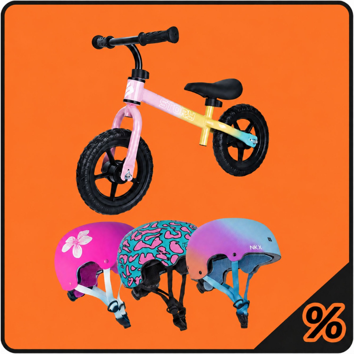10% Reducere Suplimentară Bicicletă de Echilibru + Cască 1-4 Ani